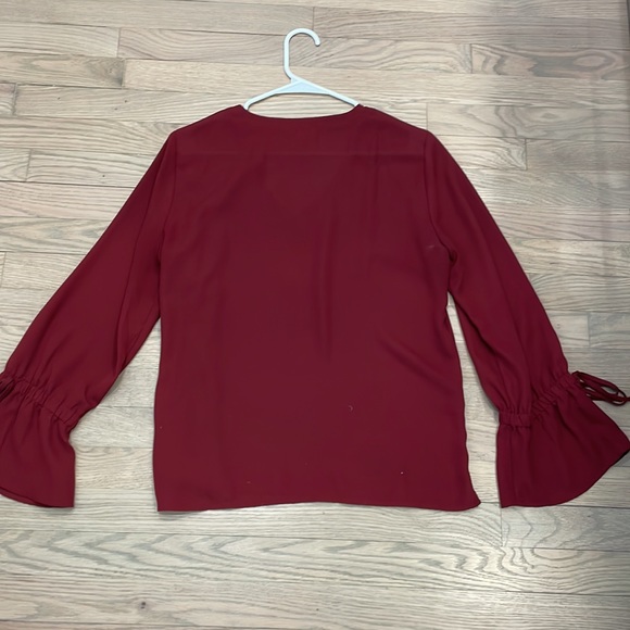 J. Crew Mercantile maroon blouse - Sz 8 - Picture 2 of 3